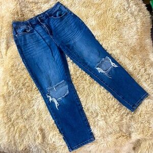 Jeans size 15 boyfriend fit with ripped out knees